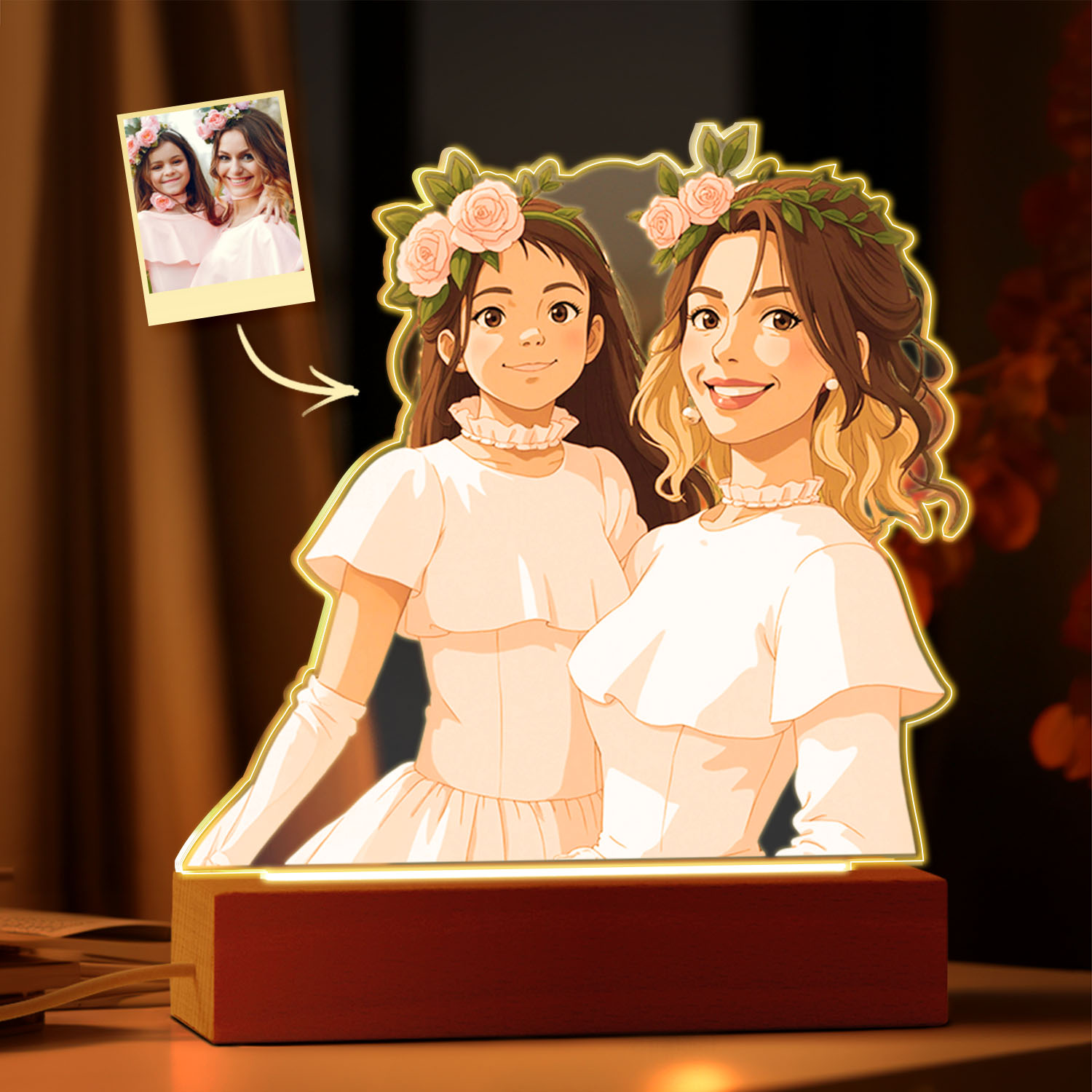 Custom Photo Gibli Style Personalized Night Light with Your Photo