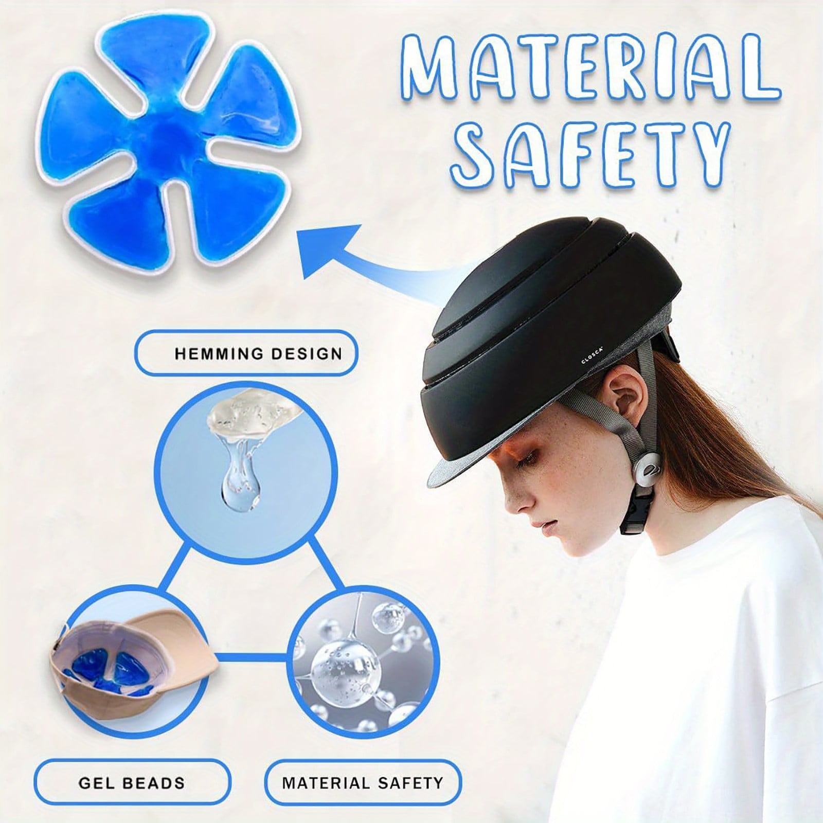 Ice Pack Hat Cooling Accessory - Reusable Gel Cooling Pad for & Hats - Foldable Fishing Hat Cooler Insert for Hiking Camping Sports - Breathable Cold Pack for Hard Hats Catcher