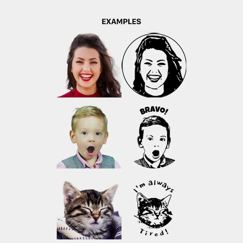 Face Stamp / Make The Stamp In Your Likeness / Custom Portrait Stamps / Best Personalized & Hilarious Gifts For Him and Her / Teacher Gifts
