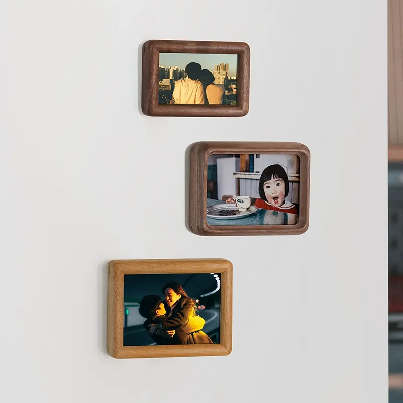 Personalized Photo Fridge Magnet Wooden Frame Fridge Decor Gift for Her