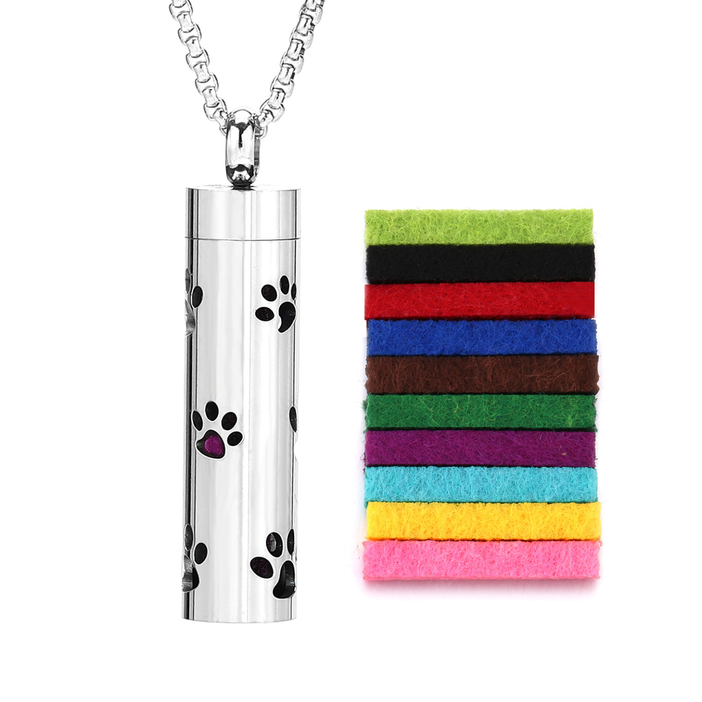 Perfume Diffuser Necklace Essential Oil Aromatherapy Stainless Steel Necklace Vertical Fragrance Pendant Necklace