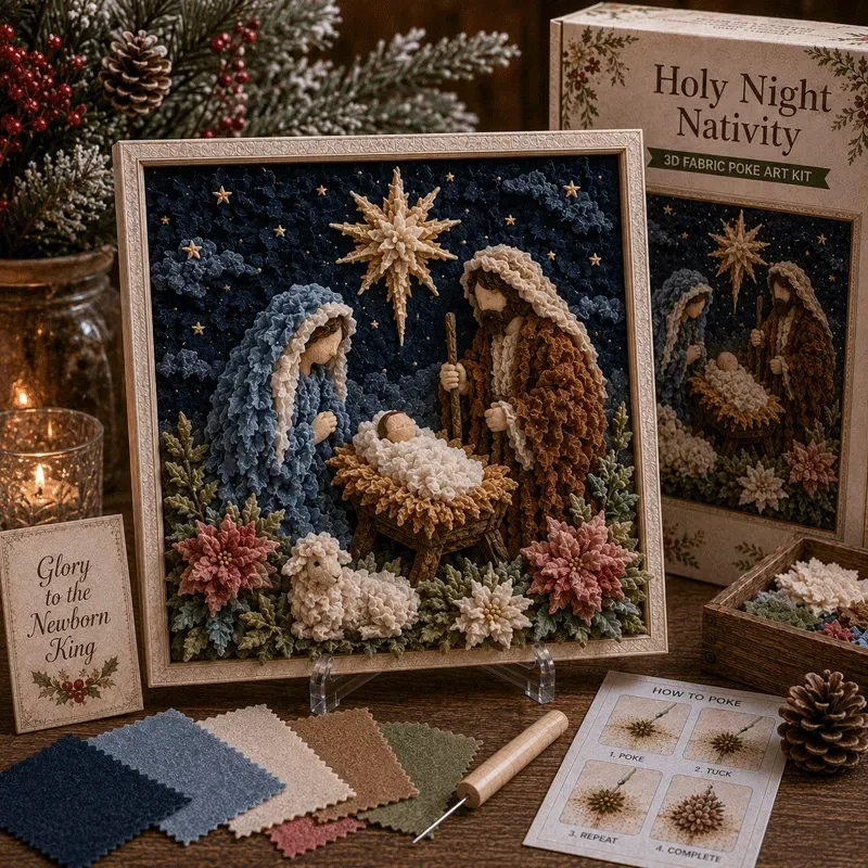 3D Christian Punch Needle Art Kit – DIY Faith-Inspired Embroidery & Home Décor