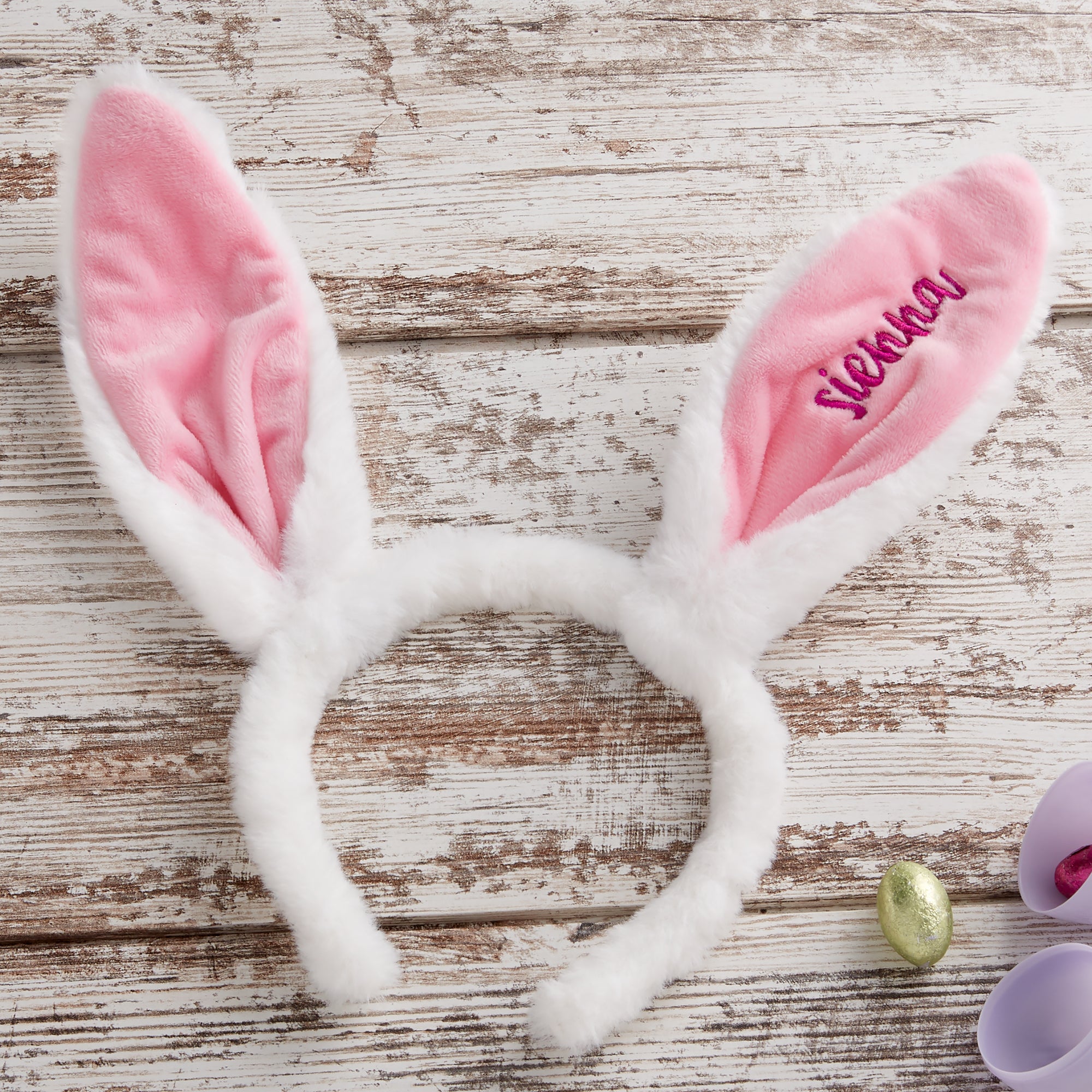 Custom Name Embroidered Easter Bunny Ear Headband Easter Gifts For Children