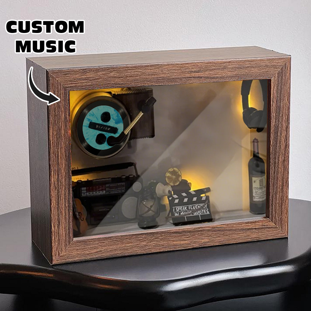 Custom Photo Plush Doll Pillow Music Box Personalized Music Player Mini Phonograph Gift for Her