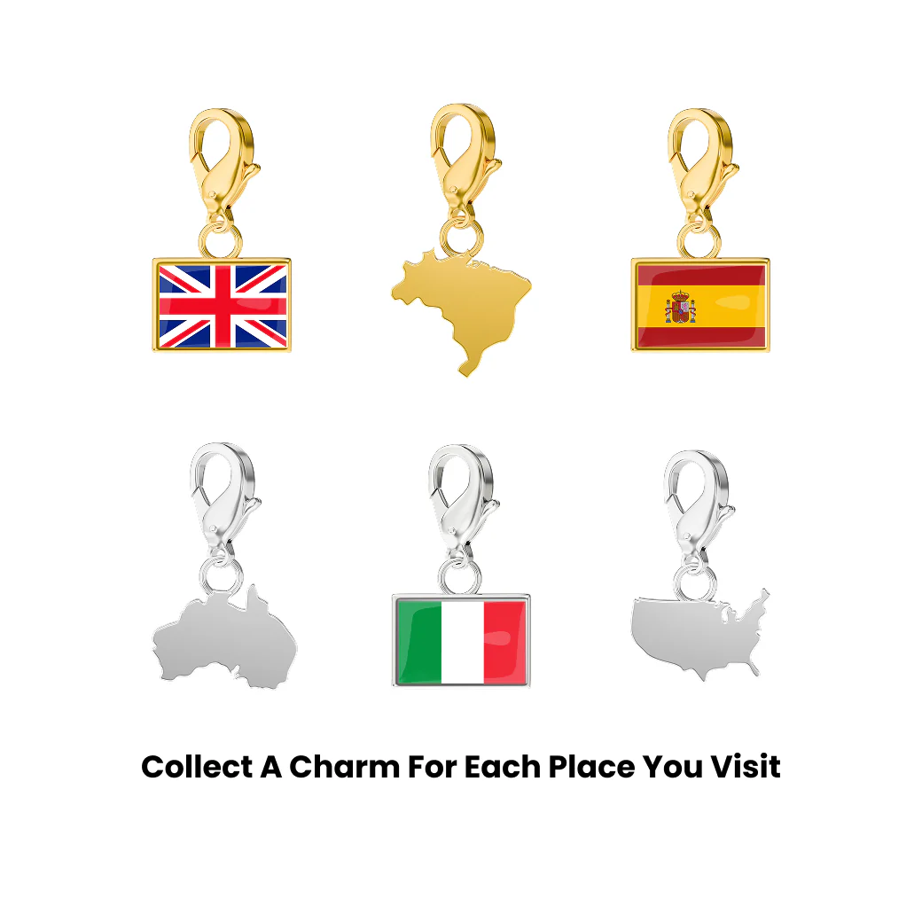 Flag & Map Charms Set