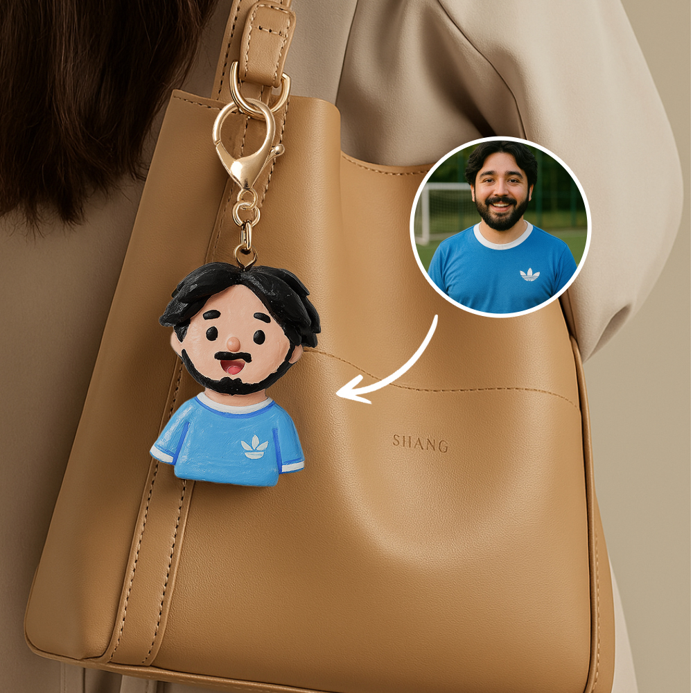 Custom Cute Style Bag Charm– Personalized Cartoon Gift with Your Faces