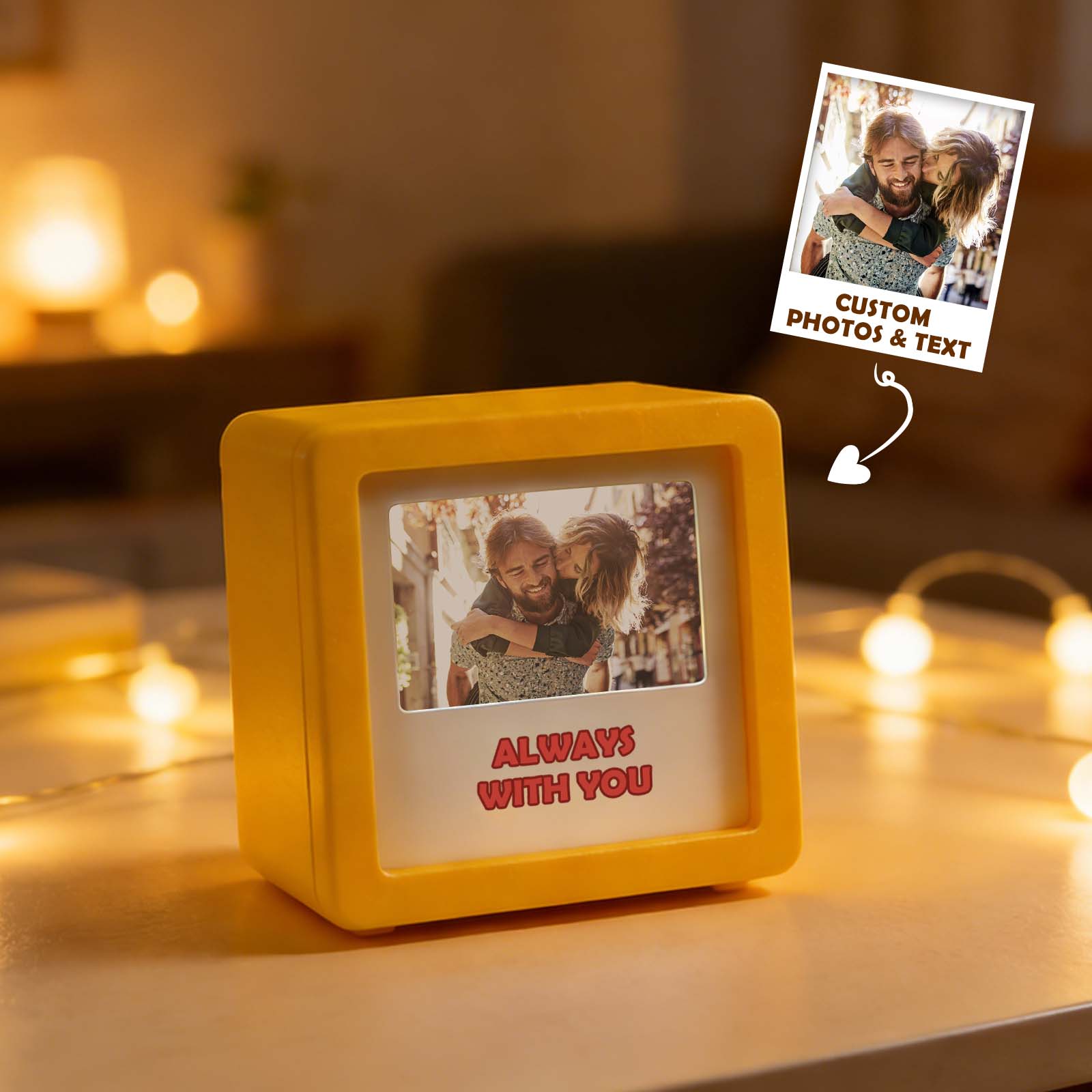 Custom Retro Film Night Light, Personalized Photo & Text Slide Lamp with Replaceable Film, Vintage Style LED Memorial Gift