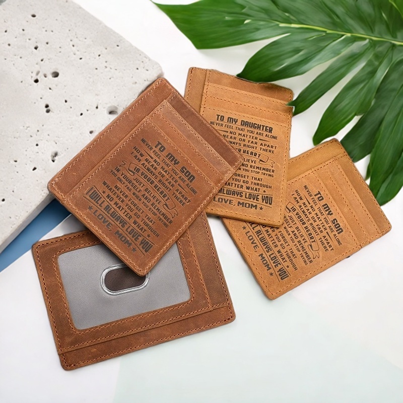 Wallet with Engraving Card Wallet Gifts For Daughter For Son - soufeelus