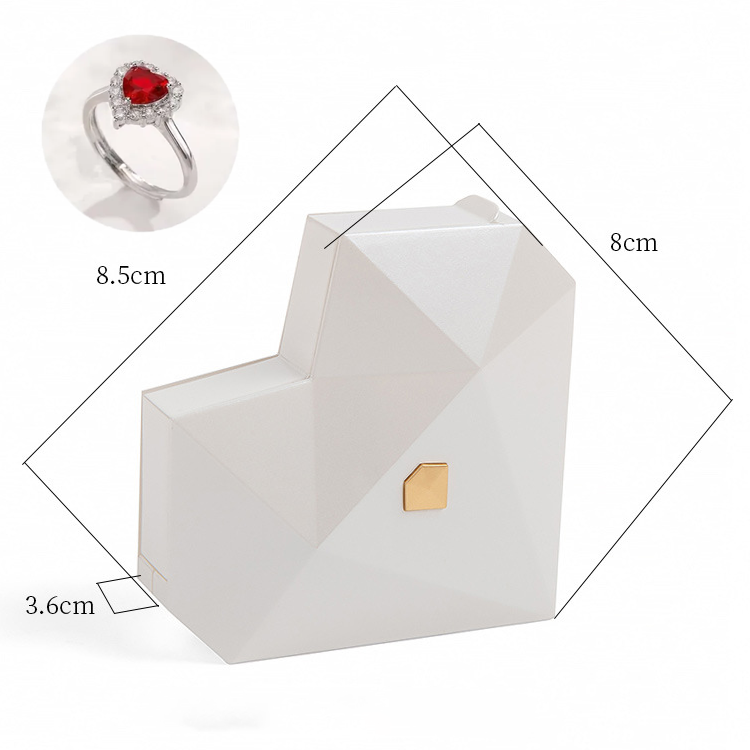 Heart Ring Box with Heart Promise Ring Open Adjustable Ring Multicolor Gift For Lover For Her