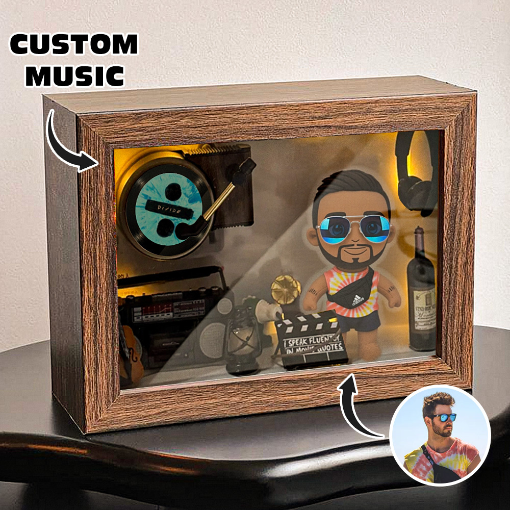 Custom Photo Plush Doll Pillow Music Box Personalized Music Player Gift for Her