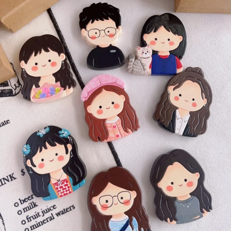 Custom Cartoon Portrait Fridge Magnet Personalized Gift with Cute Hand-Drawn Design for Lover - soufeelus