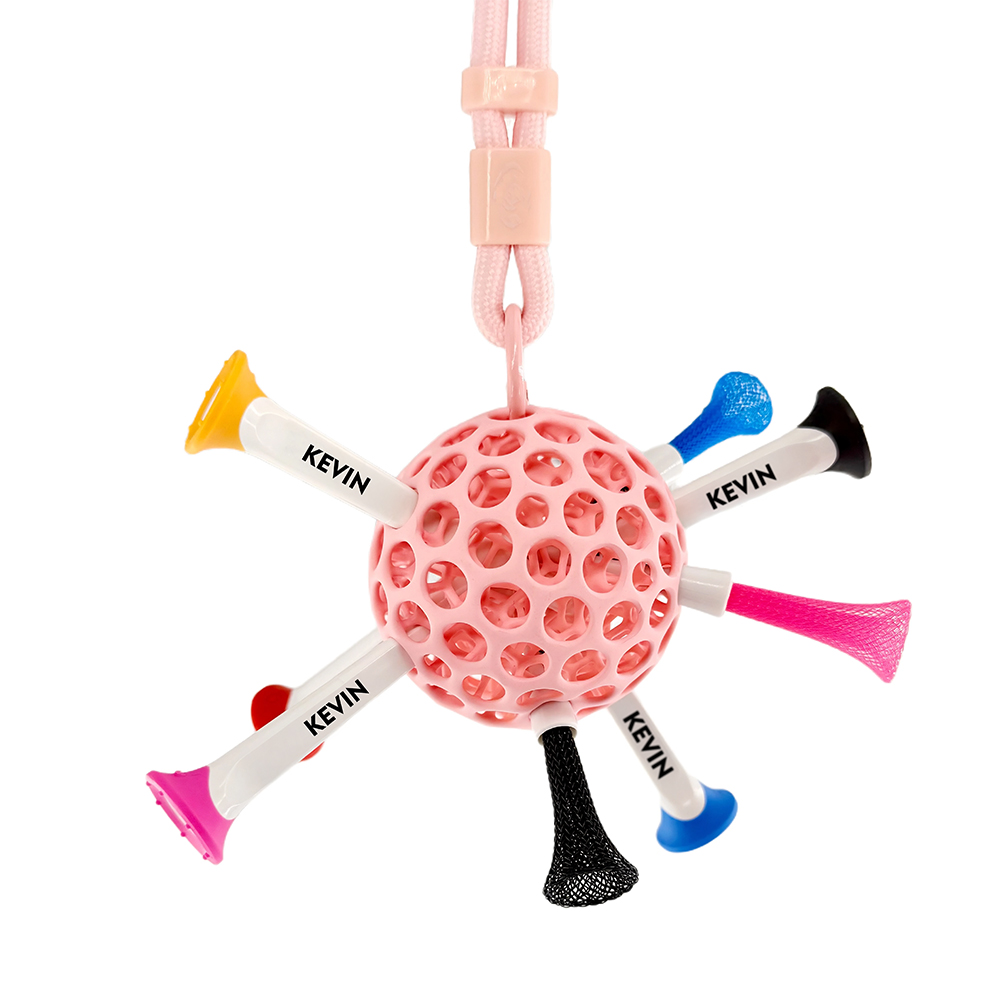 Light Pink Custom Golf Tee Holder Including 5 Custom Golf Tees