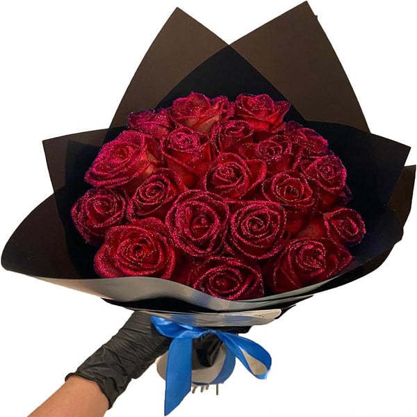 Glitter Rose Bouquet Best Valentine's Day Anniversary Gift for Her