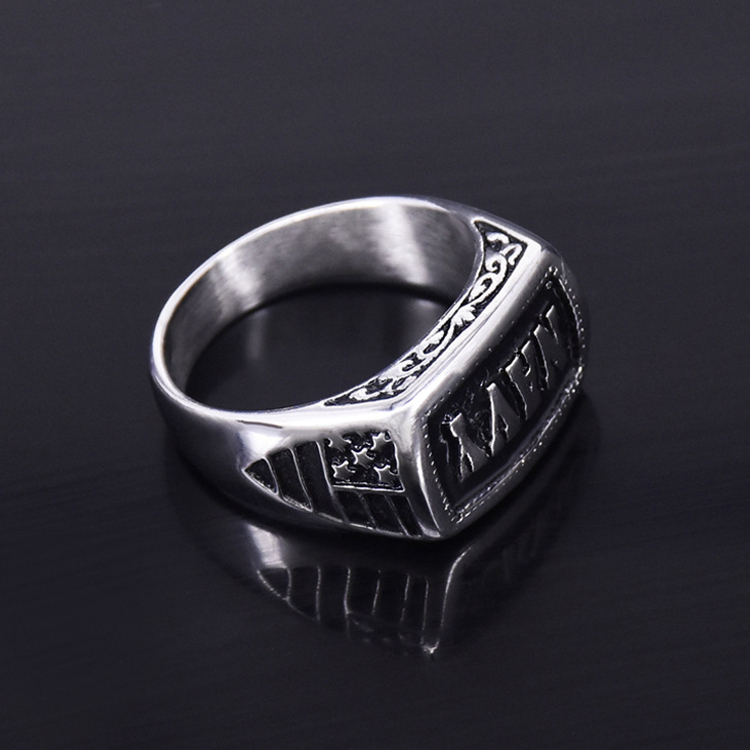 Men's Ring Punk Navy Ring Carved Ring Gift For Boyfriend - soufeelus