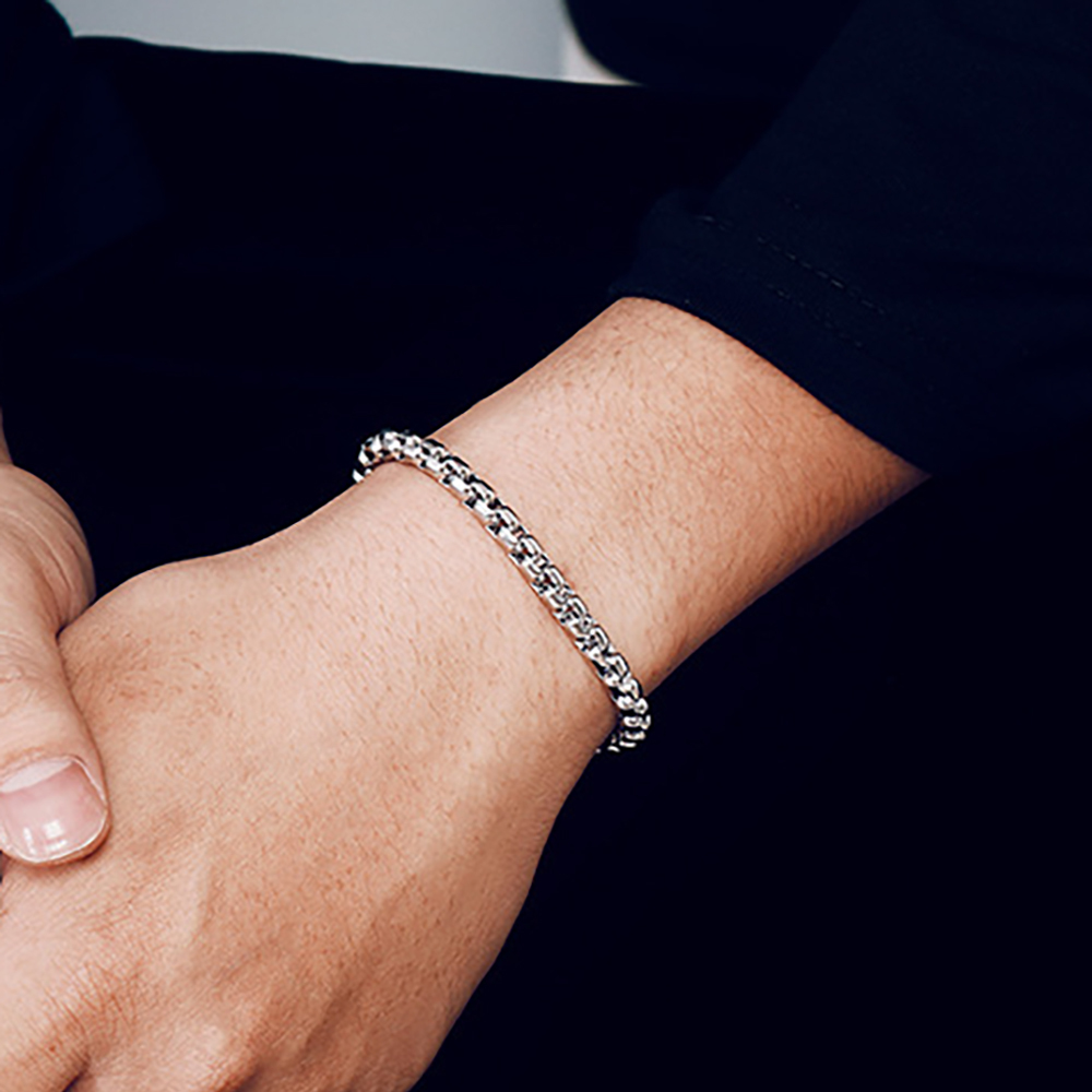 Men's Bracelet Punk Rounded Box Chain Thick Chain Gift For Boyfriend - soufeelus