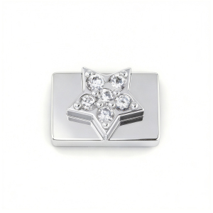 Diamond Five-Pointed Star Charm - Silver