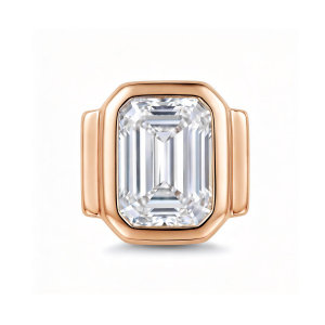 Large Rectangular Diamond Charm - Rose Gold