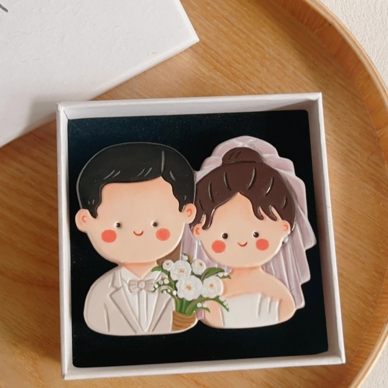 Custom Cartoon Portrait Fridge Magnet Personalized Gift with Cute Hand-Drawn Design for Lover - soufeelus