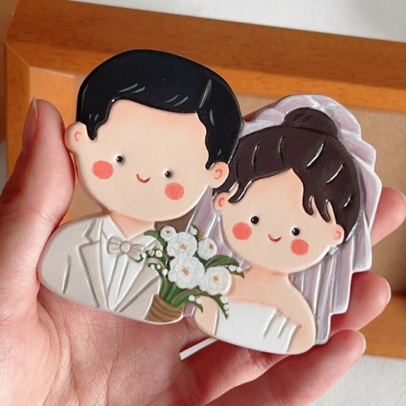 Custom Cartoon Portrait Fridge Magnet Personalized Gift with Cute Hand-Drawn Design for Lover - soufeelus