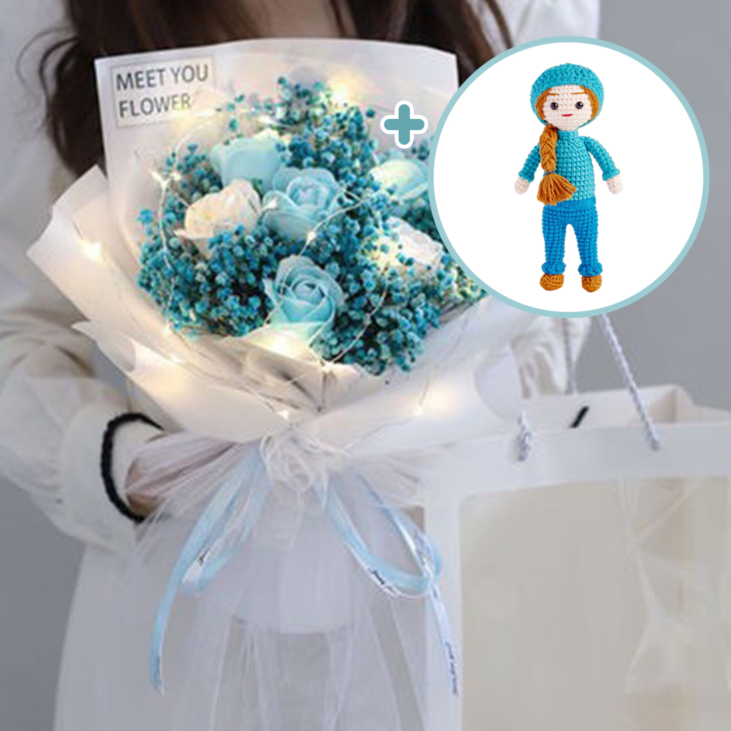 Custom Crochet Doll Bouquet Personalized Gifts Handwoven Mini Look Alike Dolls Mother's Day Gifts