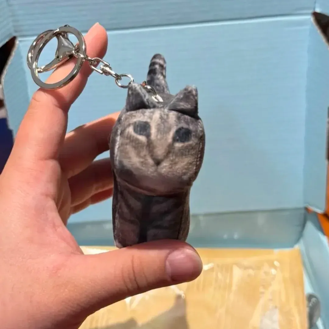 Customized Cat Dog Handmade Square Plushie Keychain Bag Charm