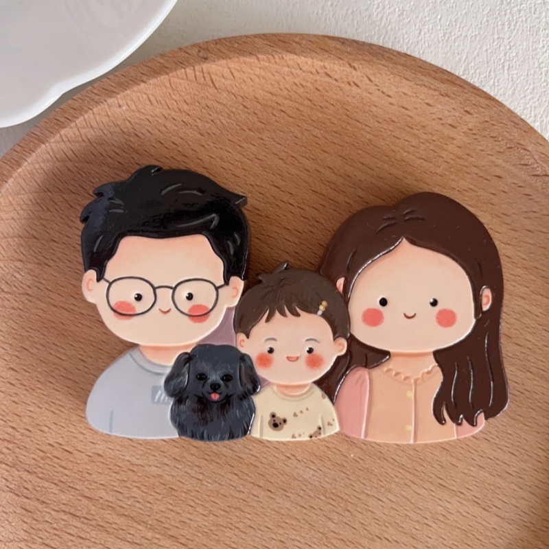 Custom Cartoon Portrait Fridge Magnet Personalized Gift with Cute Hand-Drawn Design for Lover - soufeelus