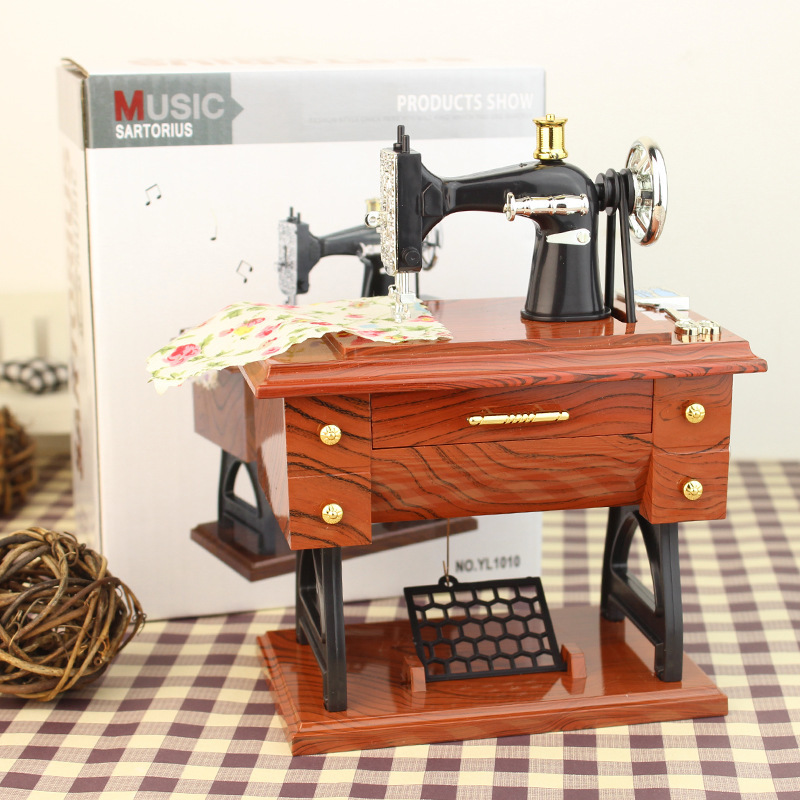 Retro Nostalgic Simulation Sewing Machine Music Box Music Box Best Gift