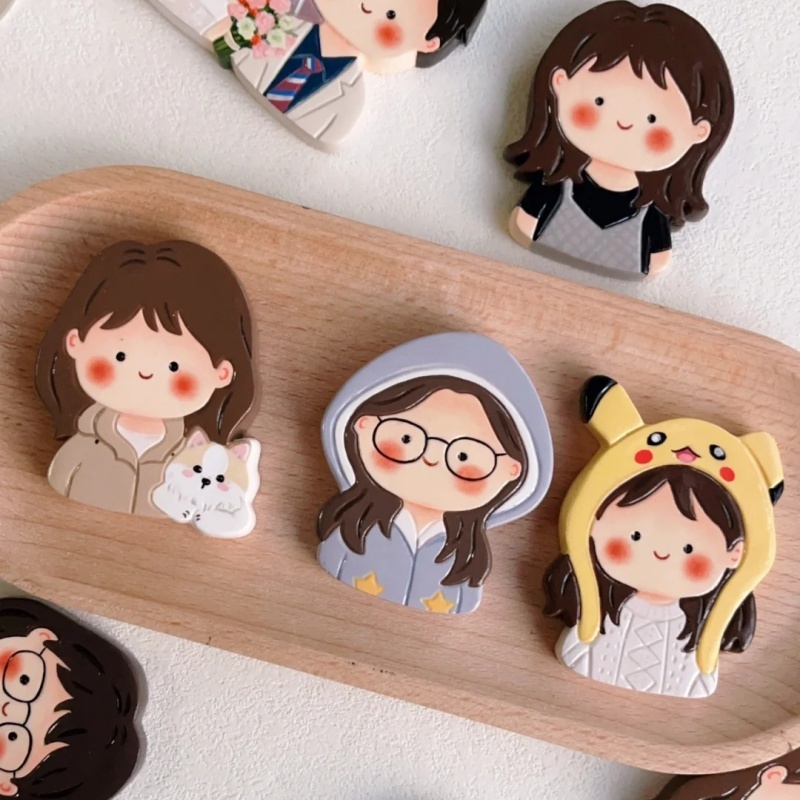 Custom Cartoon Portrait Fridge Magnet Personalized Gift with Cute Hand-Drawn Design for Lover - soufeelus