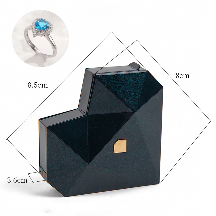 Heart Ring Box with Heart Promise Ring Open Adjustable Ring Multicolor Gift For Lover For Her