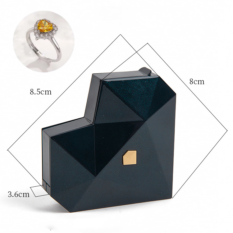 Heart Ring Box with Heart Promise Ring Open Adjustable Ring Multicolor Gift For Lover For Her