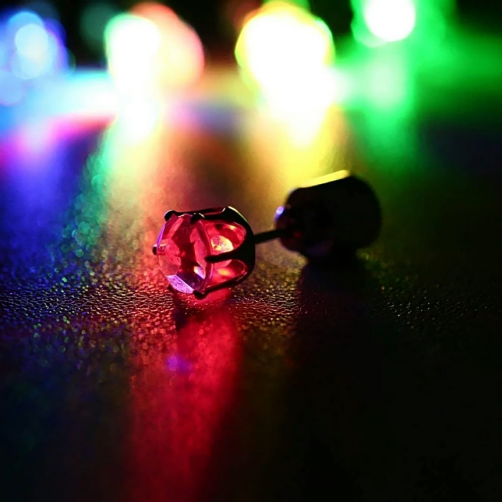 LED Colorful Luminous Earrings Flashing Light up Stud Accessories for Party - soufeelus