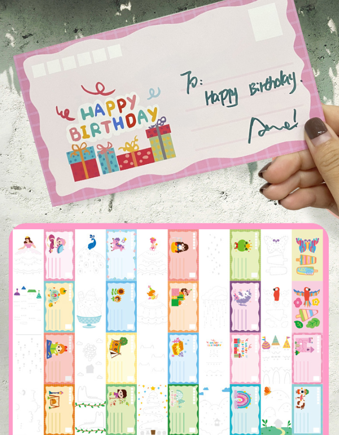 Rainbow Scratch Painting Children's Diy Fun Bookmark Postcard Painting