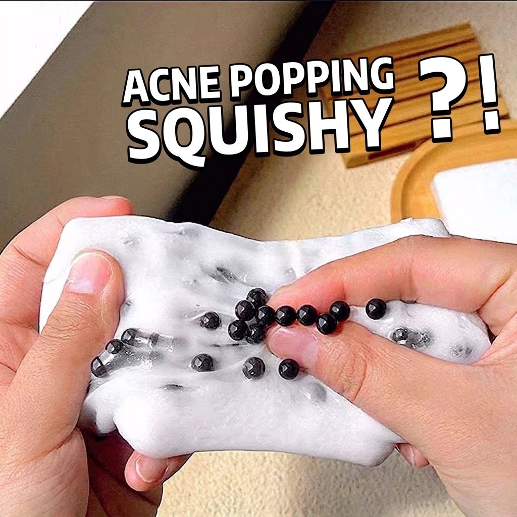 Pimple Popping Boba Pearl Squeeze Stress Relief Toy Oddly Satisfying Boba Tea Squishy Sensory Fidget Toy Slow Rising Decompression Toy for Anxiety Relief & ASMR Lovers