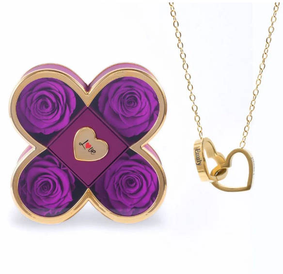 Custom Name Necklace in Rose Gift Box Romantic Gift for Lover