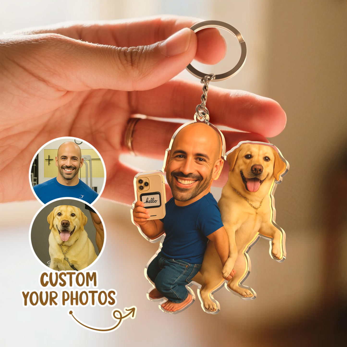 Personalized "Me & My Pet" Acrylic Keychain – Funny Custom Gift