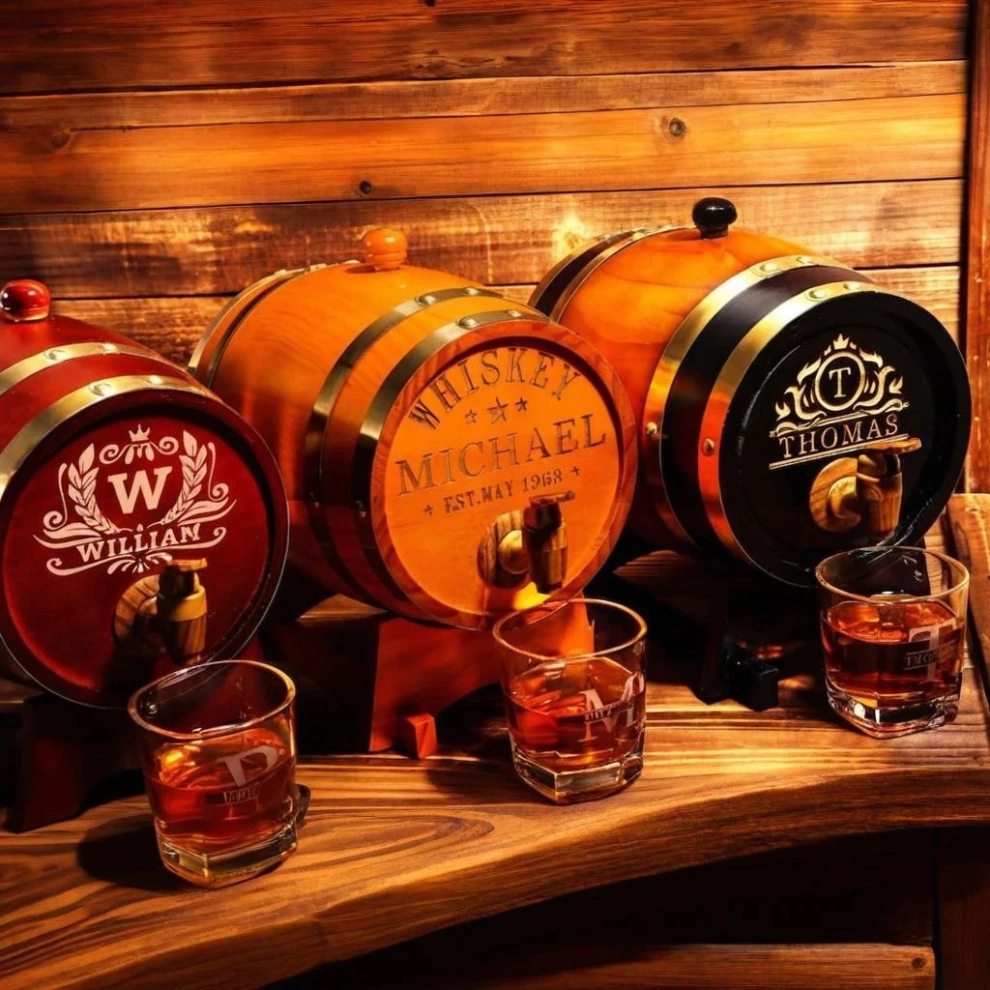 Personalized Engraved 3L Mini Wood Whiskey Barrel