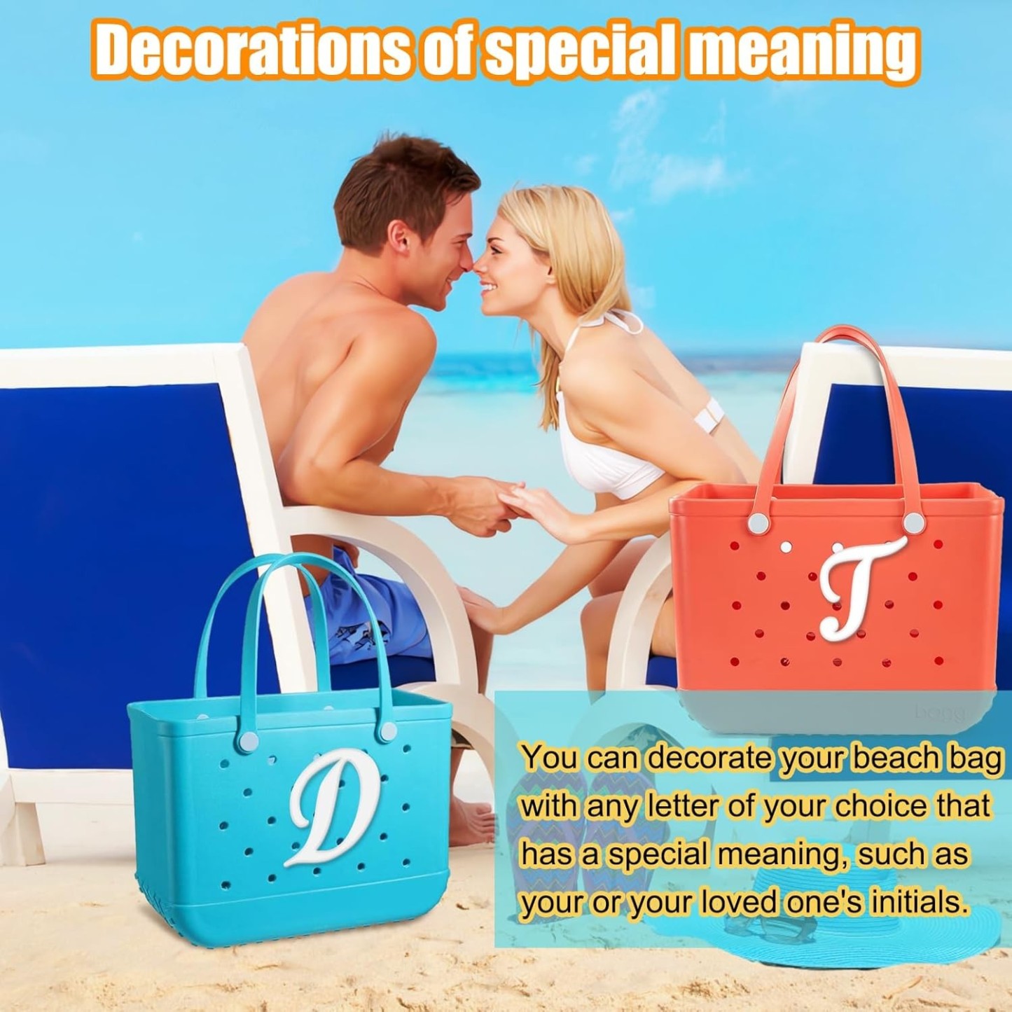 Mity rain Letter Charms for Bag,Alphabet Lettering Accessories Charms Compatible with Bag Original All Models, Insert Decorative Letter for Handbag Beach Tote Bag A