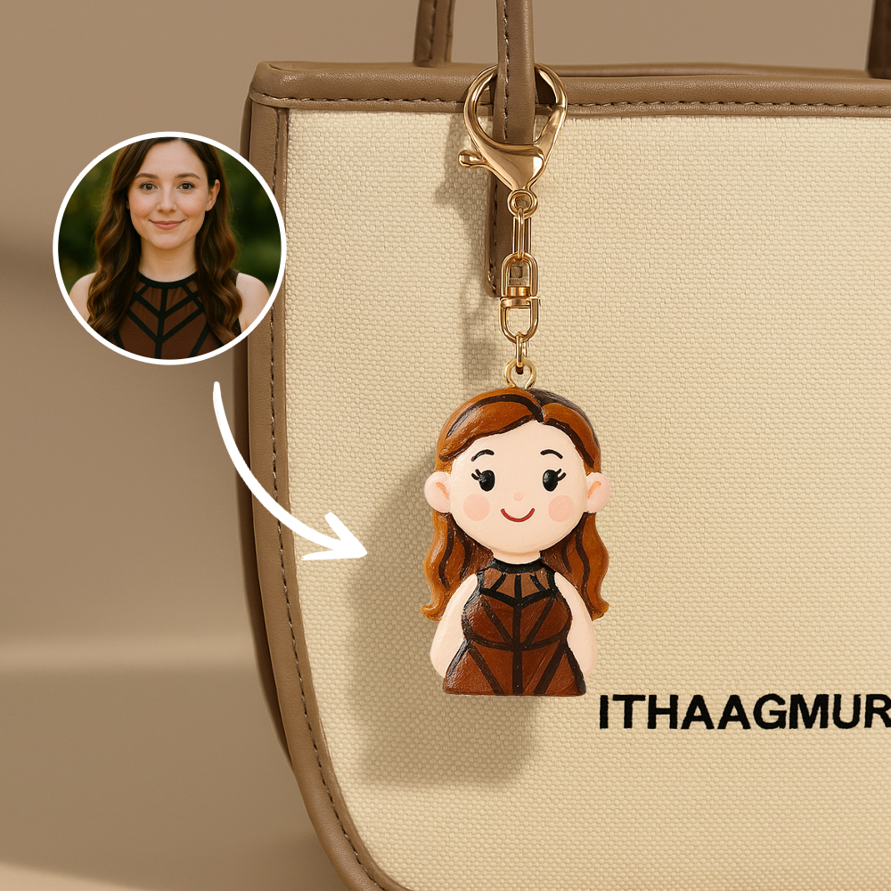 Custom Cute Style Bag Charm– Personalized Cartoon Gift with Your Faces