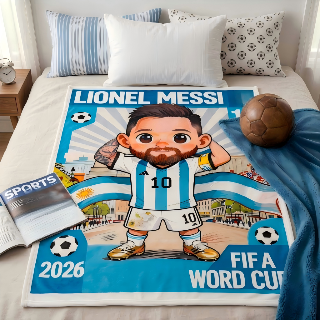 Custom Football Portrait Blanket Football Fever Blanket Football Match Gifts