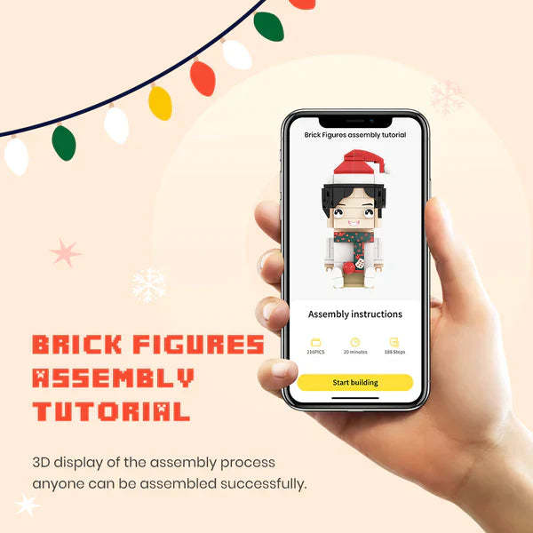Gifts for Her Custom Brick Figures Personalized Photo Brick Figures DIY Brick Figures Create Your Own Small Particle Block Toy - minebrickus