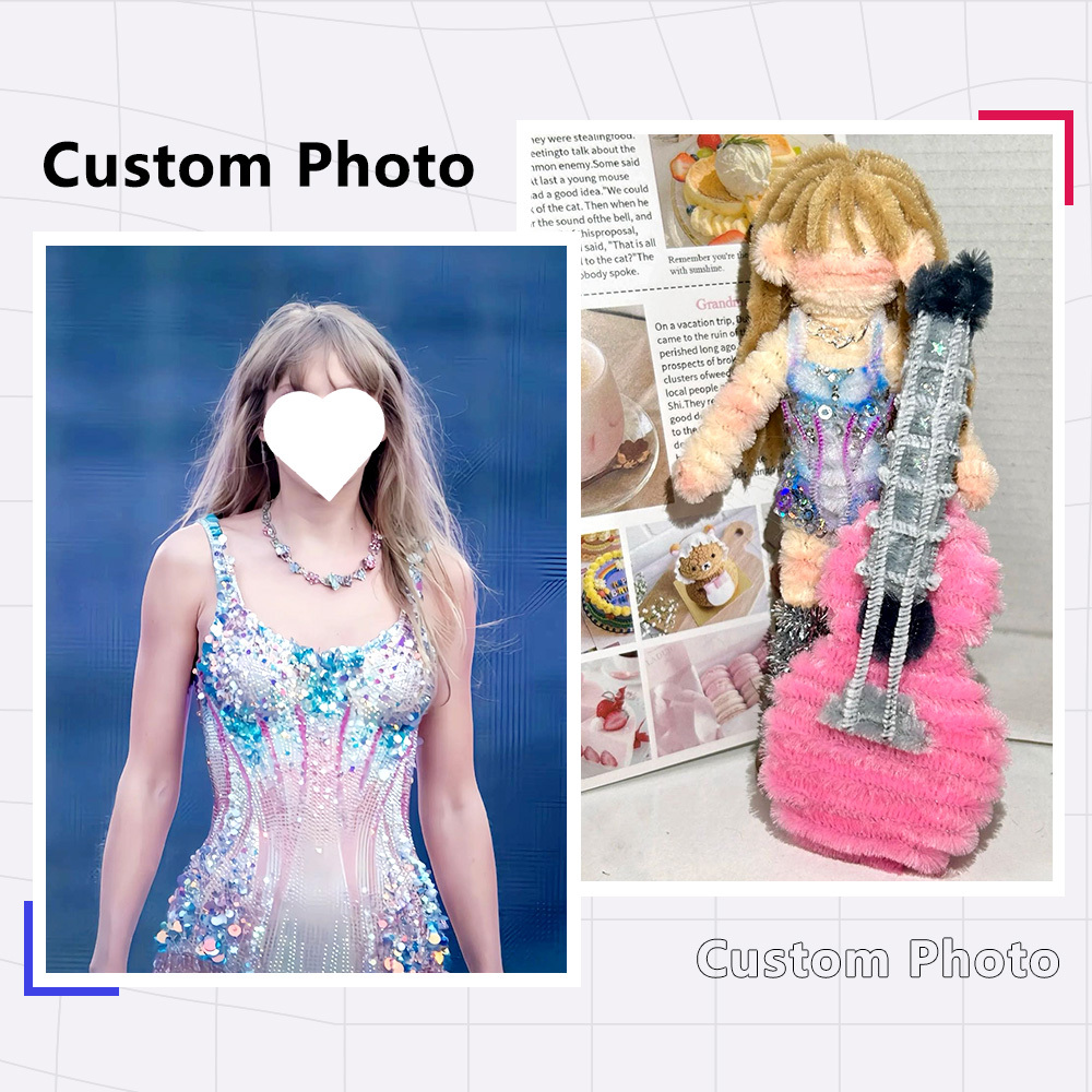 Custom Pipe Cleaner Doll Personlized Twistable Wire Doll Keychian