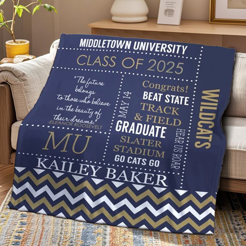 School Memories Personalized Graduation Blanket