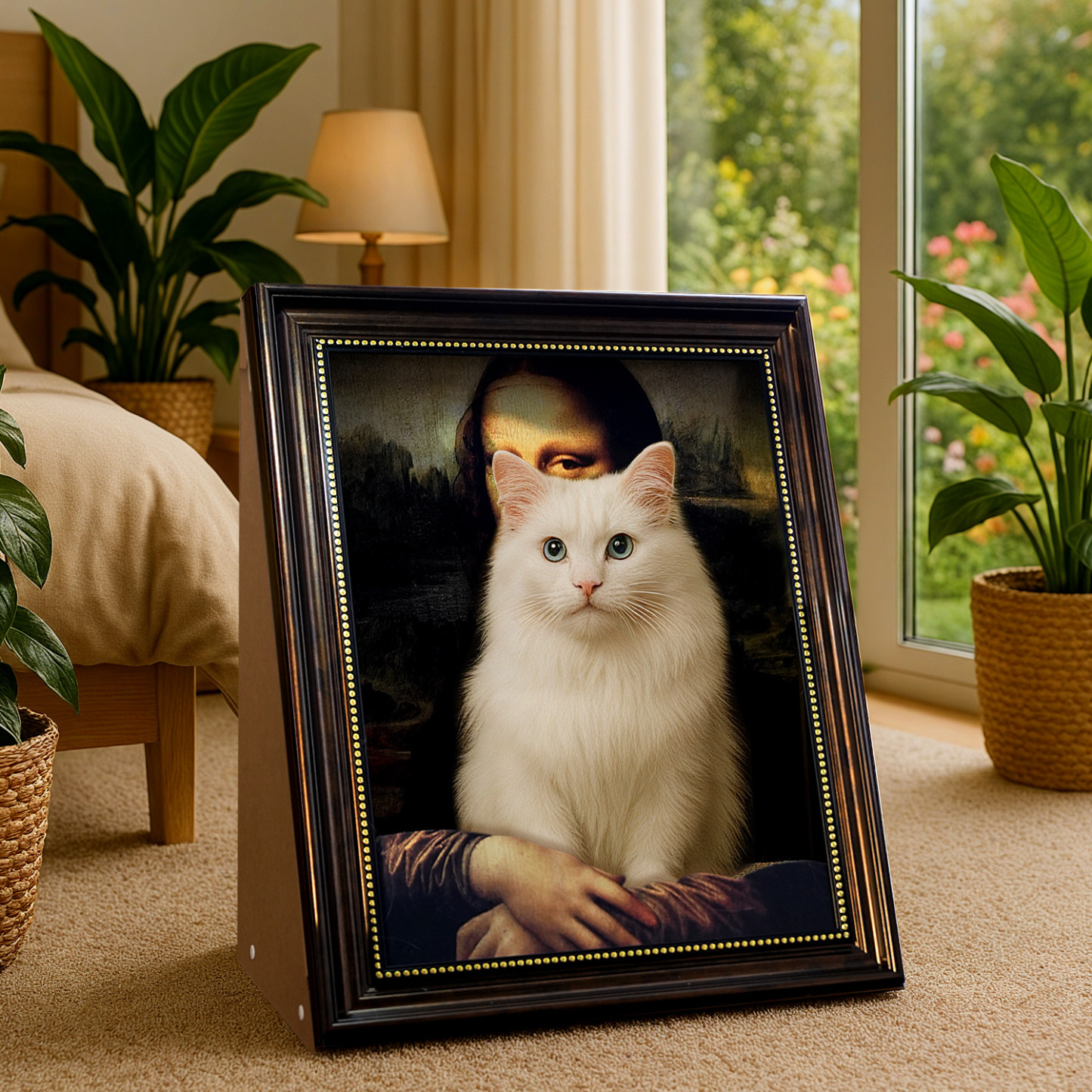 Personalized Cat Bed Custom Cat House Oil Painting Pattern Cat Gifts Pet Lover Gifts