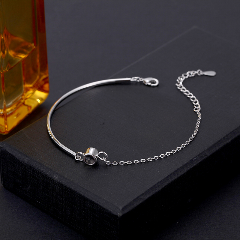 Custom Photo Bracelet Personalized Photo Projection Bracelet Circle Photo Bracelet with Picture Inside for Women Girl - soufeelus