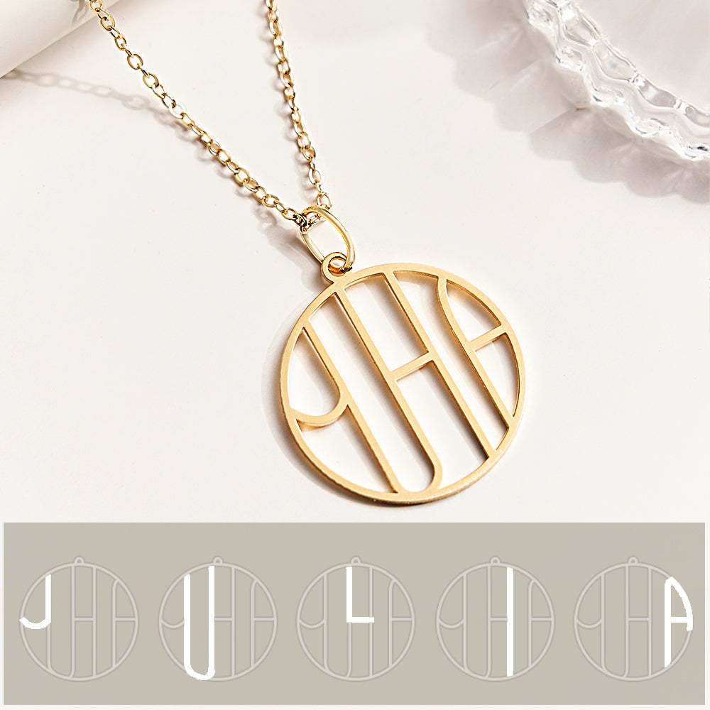 Personalized Unique Design Monogram Custom Name Logo Necklace - soufeelus