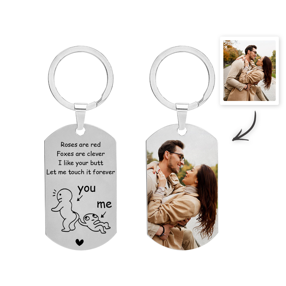 Personalized Valentine's Day Gift for Boyfriend, Funny Keychain, Custom Photo Keychain, Custom Name Keychain, Valentine's Day Gifts - soufeelus