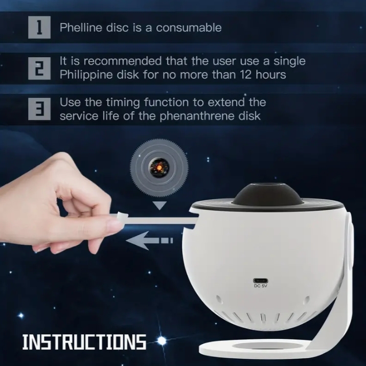 1pc Star Projector LED Lights For Bedroom Night Light, Planetarium Projector Night Light Projector, Include Replaceable 12 Discs