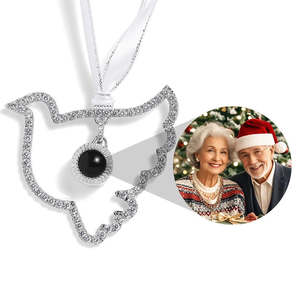 Personalized Projection Ornament Custom Photo Snowflake Christmas Ornament Gifts