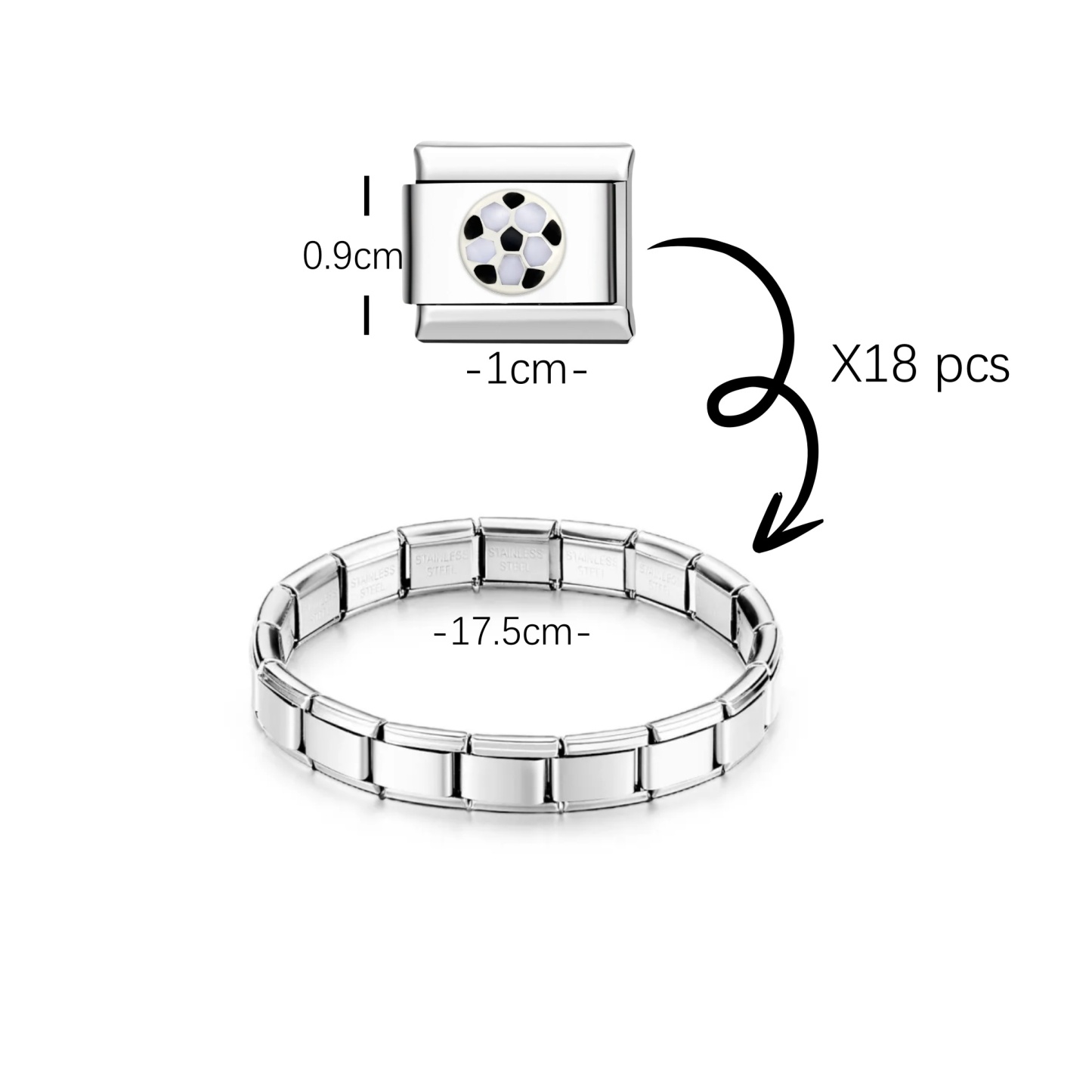 Inspired Football Charms for Italian Bracelets – Perfect Gift for Fans of FIFA Club World Cup 2025