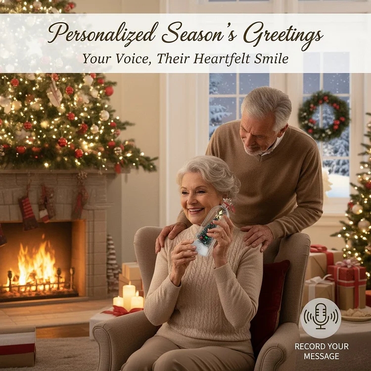 Forever Voice Recordable Christmas Tree Bottle – Personalized Message Ornament That Saves Voices Forever – Heartfelt Christmas Gift for Mom, Kids, Friends & Loved Ones